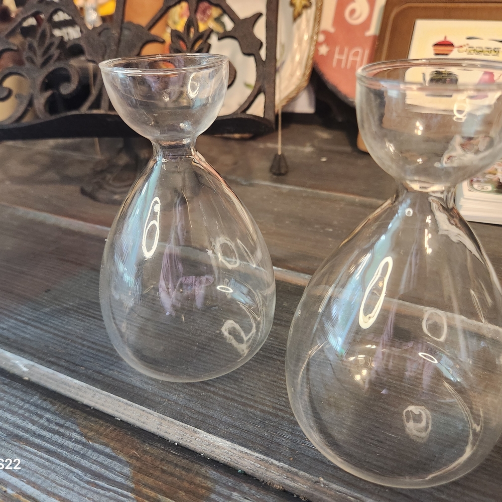 Set Of 2 Wine Decanters - Handmade Glass Blown Decanter For Wine